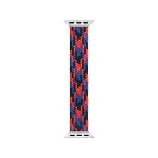 WIWU Woven Single Loop Hit Color Watch Band For Apple Watch Ultra 49mm&Watch Ultra 2 49mm / Series 9&8&7 45mm / SE 3&SE 2&6&SE&5&4 44mm / 3&2&1 42mm, Size:M(Black+Red+Dark Blue)