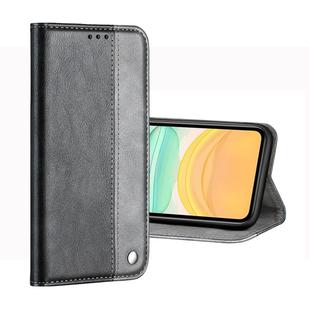 For iPhone 11 Business Solid Color Stitching Horizontal Flip Leather Case, with Holder & Card Slots & Wallet(Grey)