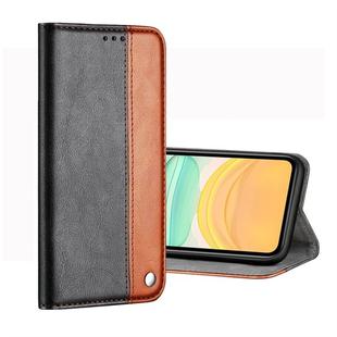 For iPhone 11 Business Solid Color Stitching Horizontal Flip Leather Case, with Holder & Card Slots & Wallet(Brown)