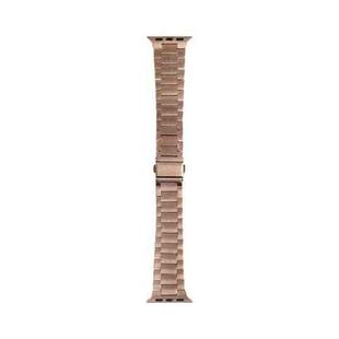 WIWU Three Beads Ultra-thin Stainless Steel Watch Band For Apple Watch Series 9&8&7 41mm / SE 3&SE 2&6&SE&5&4 40mm / 3&2&1 38mm, Color:Golden
