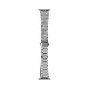 WIWU Three Beads Ultra-thin Stainless Steel Watch Band For Apple Watch Ultra 49mm&Watch Ultra 2 49mm / Series 9&8&7 45mm / SE 3&SE 2&6&SE&5&4 44mm / 3&2&1 42mm, Color:Silver