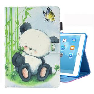 For iPad 10.2 2021 / 2020 / 2019 Coloured Drawing Pattern Horizontal Flip Leather Case with Holder & Card Slots & Photo Frame(Panda)