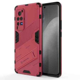 Punk Armor 2 in 1 PC + TPU Shockproof Case with Invisible Holder For vivo X60 Pro(Rose Red)