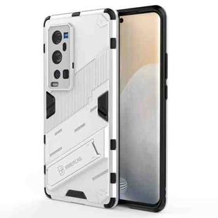 Punk Armor 2 in 1 PC + TPU Shockproof Case with Invisible Holder For vivo X60 Pro Plus 5G(Silver)