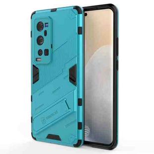 Punk Armor 2 in 1 PC + TPU Shockproof Case with Invisible Holder For vivo X60 Pro Plus 5G(Blue)