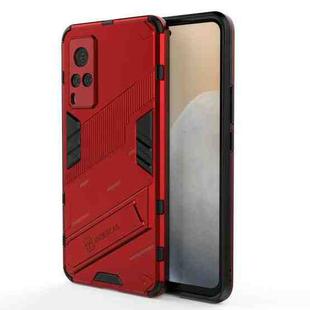 Punk Armor 2 in 1 PC + TPU Shockproof Case with Invisible Holder For vivo X60 5G(Red)