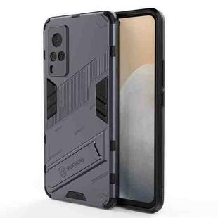 Punk Armor 2 in 1 PC + TPU Shockproof Case with Invisible Holder For vivo X60 5G(Grey)