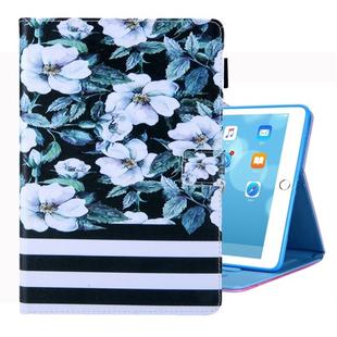 For iPad 10.2 2021 / 2020 / 2019 Coloured Drawing Pattern Horizontal Flip Leather Case with Holder & Card Slots & Photo Frame(Pear Flower)