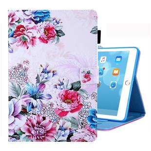 For iPad 10.2 2021 / 2020 / 2019 Coloured Drawing Pattern Horizontal Flip Leather Case with Holder & Card Slots & Photo Frame(Rose)