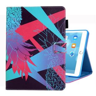 For iPad 10.2 2021 / 2020 / 2019 Coloured Drawing Pattern Horizontal Flip Leather Case with Holder & Card Slots & Photo Frame(Colorful Pineapple)