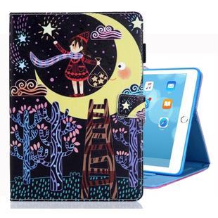 For iPad 10.2 2021 / 2020 / 2019 Coloured Drawing Pattern Horizontal Flip Leather Case with Holder & Card Slots & Photo Frame(Star Picking Girl)