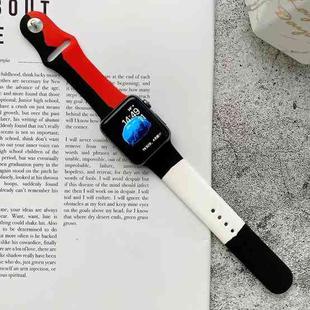 Silicone Color Matching Watch Band For Apple Watch Series 8&7 41mm / SE 2&6&SE&5&4 40mm / 3&2&1 38mm(Black+Red+White)