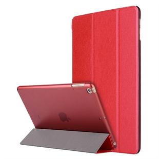 For iPad 10.2 2021 / 2020 / 2019 Silk Texture Horizontal Flip Magnetic PU Leather Case, with Three-folding Holder & Sleep / Wake-up Function(Red)