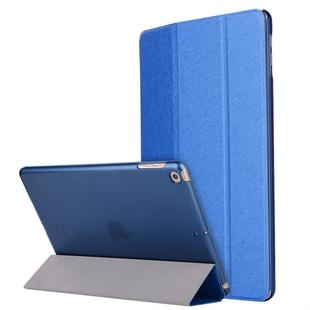 For iPad 10.2 2021 / 2020 / 2019 Silk Texture Horizontal Flip Magnetic PU Leather Case, with Three-folding Holder & Sleep / Wake-up Function(Blue)