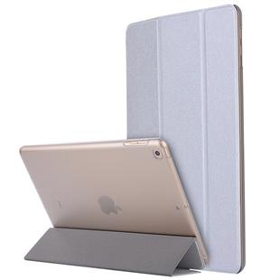 For iPad 10.2 2021 / 2020 / 2019 Silk Texture Horizontal Flip Magnetic PU Leather Case, with Three-folding Holder & Sleep / Wake-up Function(Silver)