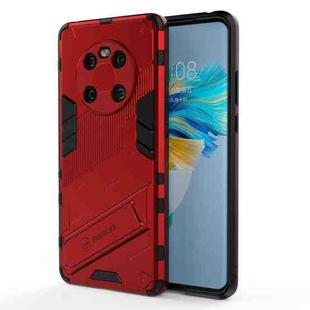 For Huawei Mate 40 Punk Armor 2 in 1 PC + TPU Shockproof Case with Invisible Holder(Red)