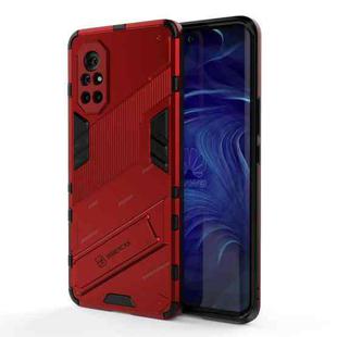 For Huawei Nova 8 Punk Armor 2 in 1 PC + TPU Shockproof Case with Invisible Holder(Red)