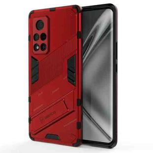 For Honor V40 Punk Armor 2 in 1 PC + TPU Shockproof Case with Invisible Holder(Red)