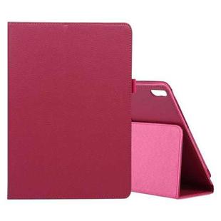 For Lenovo Smart Tab M10 / P10 10.1 inch Litchi Texture Solid Color Horizontal Flip Leather Case with Holder & Pen Slot(Rose Red)