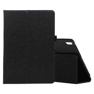 For Lenovo M10 Plus TB-X606F Litchi Texture Solid Color Horizontal Flip Leather Case with Holder & Pen Slot(Black)