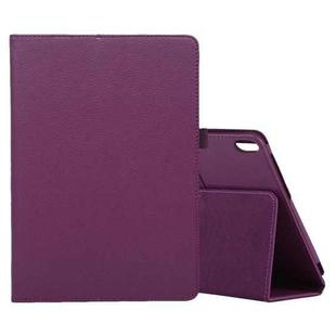 For Lenovo M10 Plus TB-X606F Litchi Texture Solid Color Horizontal Flip Leather Case with Holder & Pen Slot(Purple)