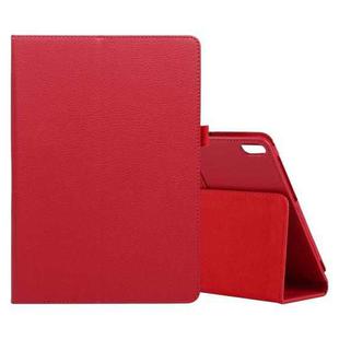 For Lenovo M10 Plus TB-X606F Litchi Texture Solid Color Horizontal Flip Leather Case with Holder & Pen Slot(Red)