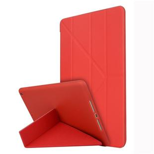 For iPad 10.2 2021 / 2020 / 2019 TPU Horizontal Deformation Flip Leather Case with Holder(Red)