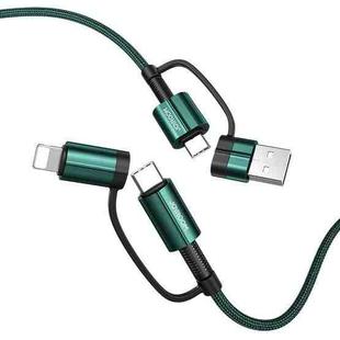 JOYROOM S-1830G3 3A 4 in 1 Dual Type-C / USB-C + 8 Pin + USB Multi-function Fast Charging Data Cable, Length:1.8m(Green)