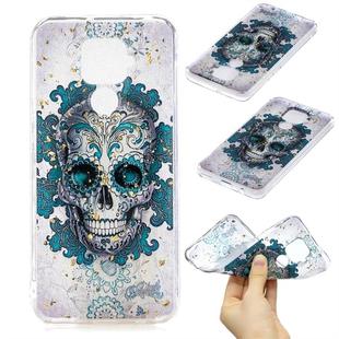 For Huawei Nova 5 Pro Cartoon Pattern Gold Foil Style Dropping Glue TPU Soft Protective Case(Skull)