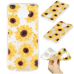 For Huawei Nova 5 Pro Cartoon Pattern Gold Foil Style Dropping Glue TPU Soft Protective Case(Sunflower)