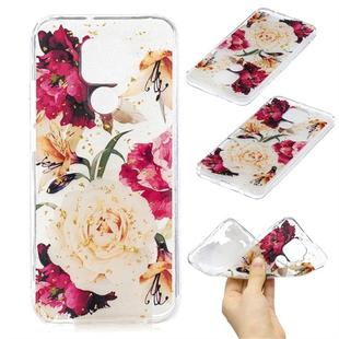 For Huawei Nova 5 Pro Cartoon Pattern Gold Foil Style Dropping Glue TPU Soft Protective Case(Flower)