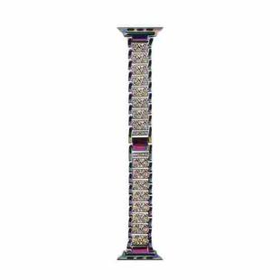 WIWU Three Diamond-Studded Steel Watch Band For Apple Watch Series 9&8&7 41mm / SE 3&SE 2&6&SE&5&4 40mm / 3&2&1 38mm(Colorful)