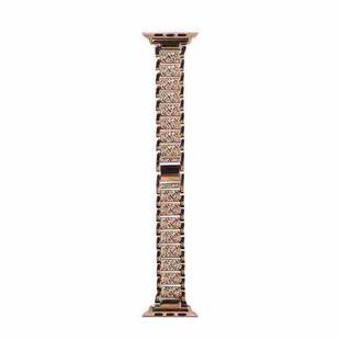 WIWU Three Diamond-Studded Steel Watch Band For Apple Watch Ultra 49mm&Watch Ultra 2 49mm / Series 9&8&7 45mm / SE 3&SE 2&6&SE&5&4 44mm / 3&2&1 42mm(Rose Gold)