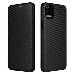 For LG K53 Carbon Fiber Texture Horizontal Flip TPU + PC + PU Leather Case with Card Slot(Black)