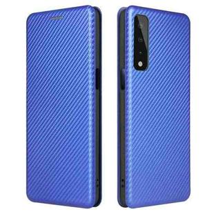 For LG Stylo 7 5G Carbon Fiber Texture Horizontal Flip TPU + PC + PU Leather Case with Card Slot(Blue)