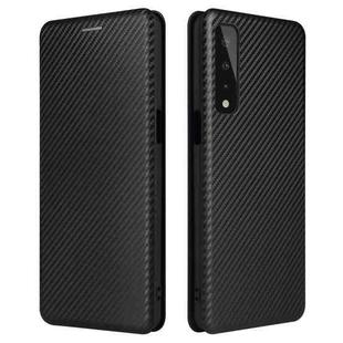 For LG Stylo 7 5G Carbon Fiber Texture Horizontal Flip TPU + PC + PU Leather Case with Card Slot(Black)