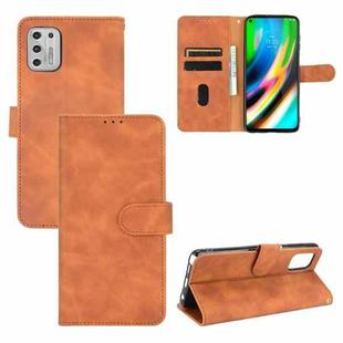 For Motorola Moto G Stylus (2021) Solid Color Skin Feel Magnetic Buckle Horizontal Flip Calf Texture PU Leather Case with Holder & Card Slots & Wallet(Brown)