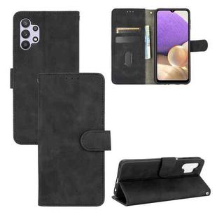 For Samsung Galaxy A32 5G Solid Color Skin Feel Magnetic Buckle Horizontal Flip Calf Texture PU Leather Case with Holder & Card Slots & Wallet(Black)