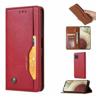 For Samsung Galaxy A12 5G Knead Skin Texture Horizontal Flip Leather Case with Photo Frame & Holder & Card Slots & Wallet(Red)