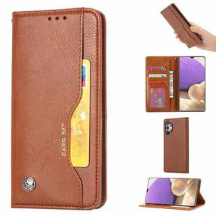 For Samsung Galaxy A32 5G Knead Skin Texture Horizontal Flip Leather Case with Photo Frame & Holder & Card Slots & Wallet(Brown)