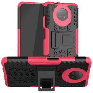 For Xiaomi Redmi Note 9 5G Tire Texture Shockproof TPU+PC Protective Case with Holder(Pink)