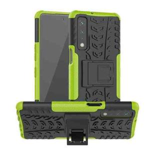 For LG Stylo 7 5G Tire Texture Shockproof TPU+PC Protective Case with Holder(Green)