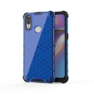 For Galaxy A20s Shockproof Honeycomb PC + TPU Case(Blue)