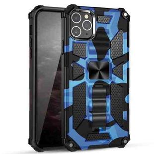 For iPhone 11 Camouflage Armor Shockproof TPU + PC Magnetic Protective Case with Holder (Dark Blue)