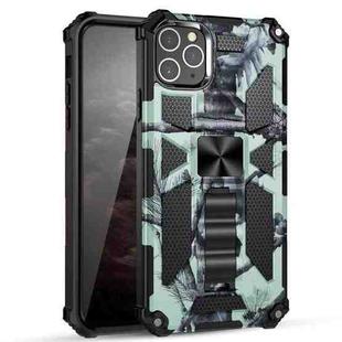 For iPhone 11 Pro Max Camouflage Armor Shockproof TPU + PC Magnetic Protective Case with Holder (Mint Green)