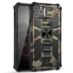 For iPhone 11 Pro Max Camouflage Armor Shockproof TPU + PC Magnetic Protective Case with Holder (Army Green)