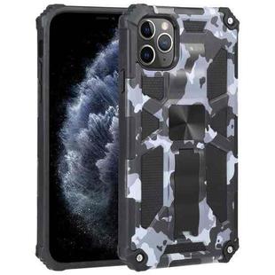 For iPhone 11 Pro Max Camouflage Armor Shockproof TPU + PC Magnetic Protective Case with Holder  (Grey)