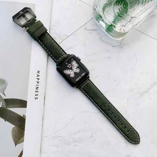 Big Head Buckle Leather Watch Band For Apple Watch Series 8&7 41mm / SE 2&6&SE&5&4 40mm / 3&2&1 38mm(Green)