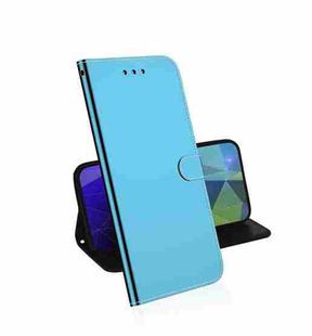 For LG Velvet Lmitated Mirror Surface Horizontal Flip Leather Case with Holder & Card Slots & Wallet & Lanyard(Blue)