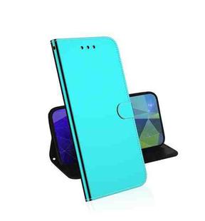 For Samsung Galaxy A02s(EU Version) Lmitated Mirror Surface Horizontal Flip Leather Case with Holder & Card Slots & Wallet & Lanyard(Mint Green)